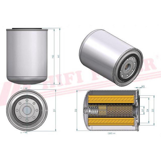Filtre Hydraulique SH 62045 Hifi Filter référence fournisseur HIFSH62045